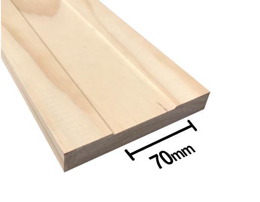 MDF Flush Panel Pine - Flat Jamb - 70mm Stud